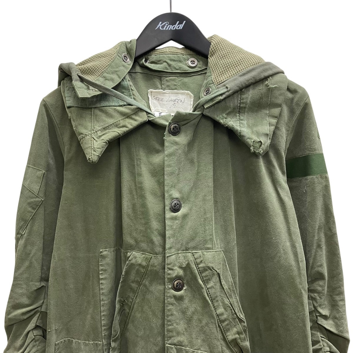 GREG LAUREN ARMY LONG ROGUE ARTIST JACKETアーミーフーデットコート 古着・中古-3枚目のアイテム画像