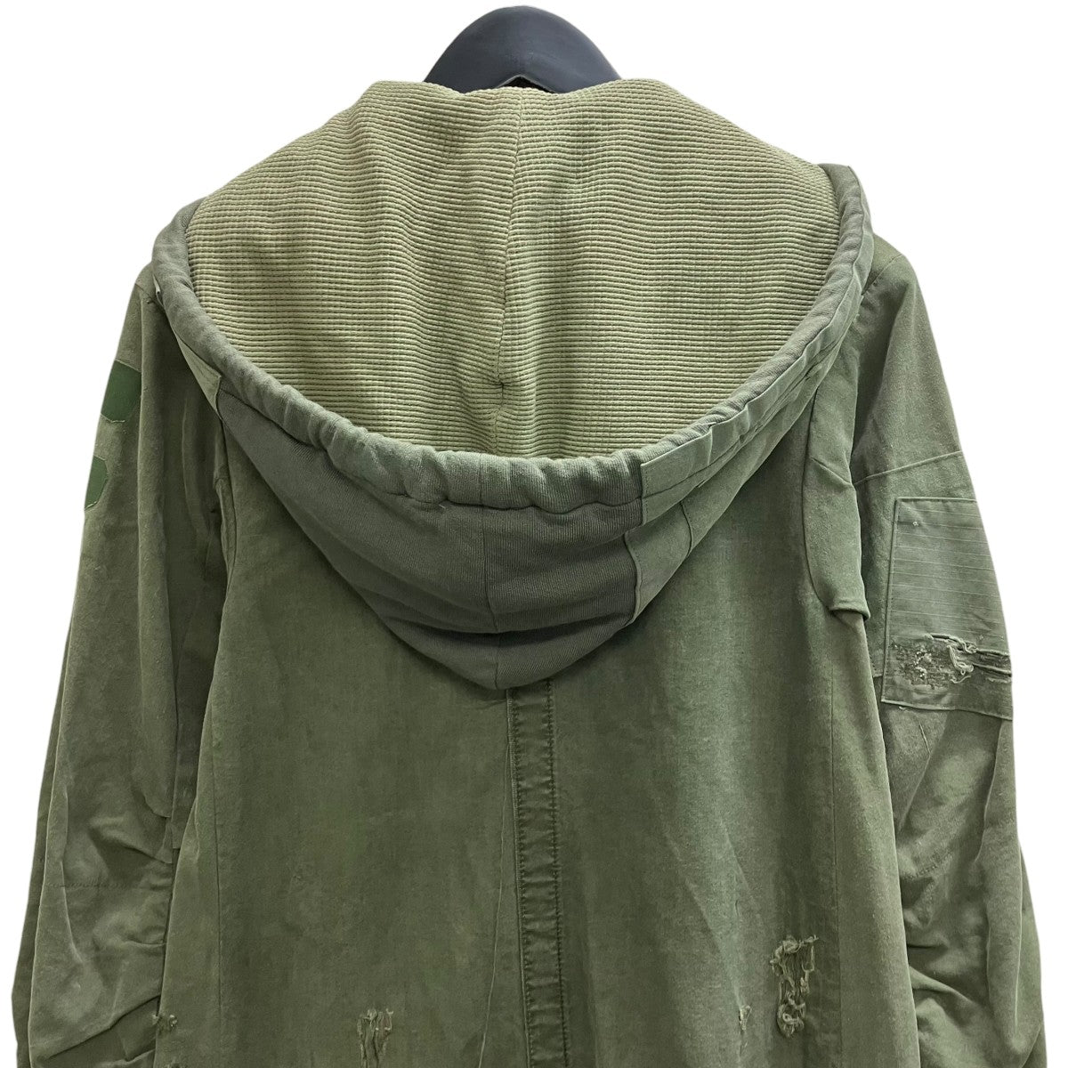 GREG LAUREN ARMY LONG ROGUE ARTIST JACKETアーミーフーデットコート 古着・中古-4枚目のアイテム画像