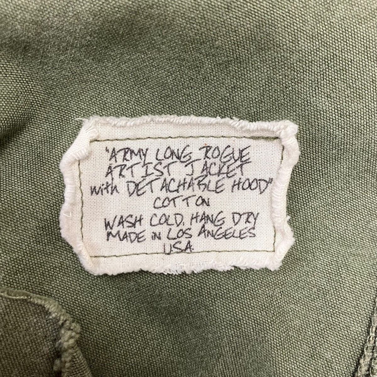 GREG LAUREN ARMY LONG ROGUE ARTIST JACKETアーミーフーデットコート 古着・中古-8枚目のアイテム画像