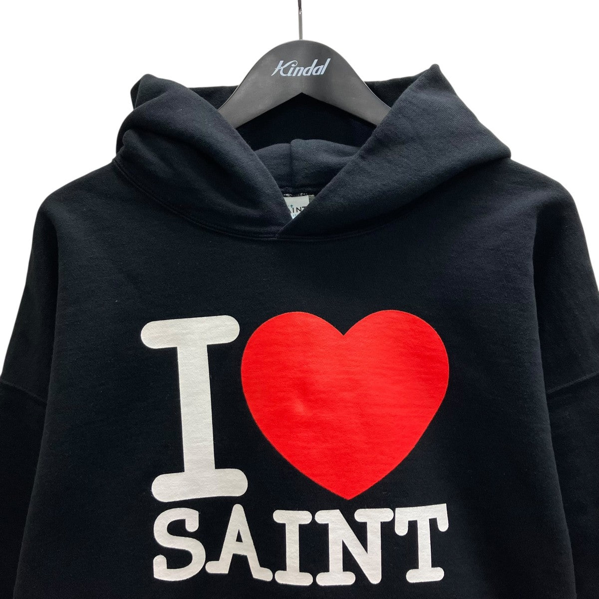 SAINT MICHAEL 26SS HOODIE I LOVE SAINT BLACK プルオーバーパーカー 古着・中古-2枚目のアイテム画像