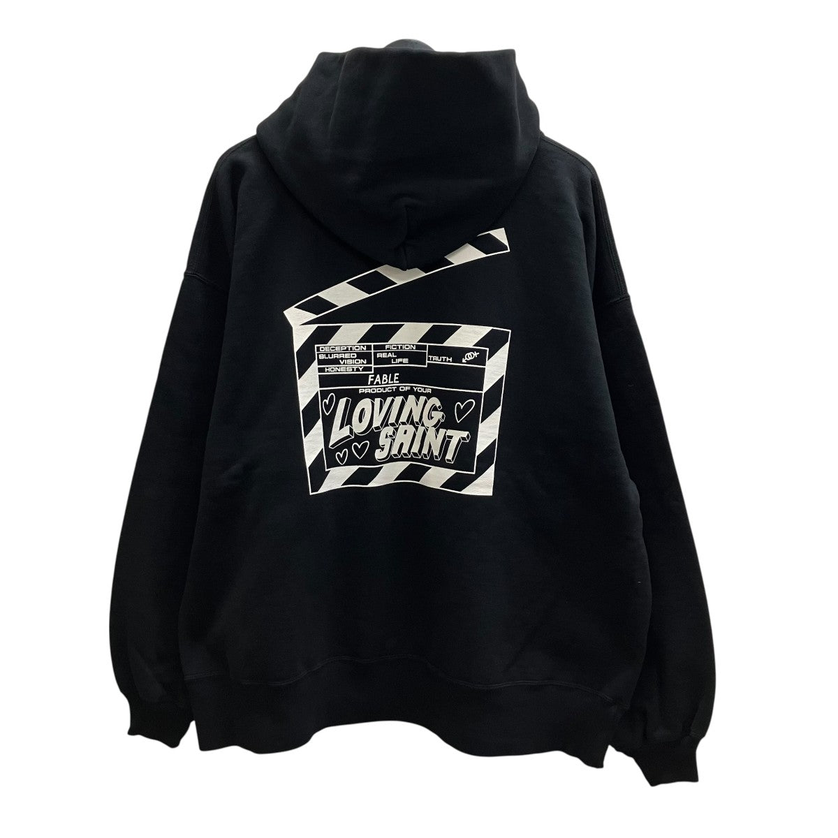SAINT MICHAEL 26SS HOODIE I LOVE SAINT BLACK プルオーバーパーカー 古着・中古-3枚目のアイテム画像