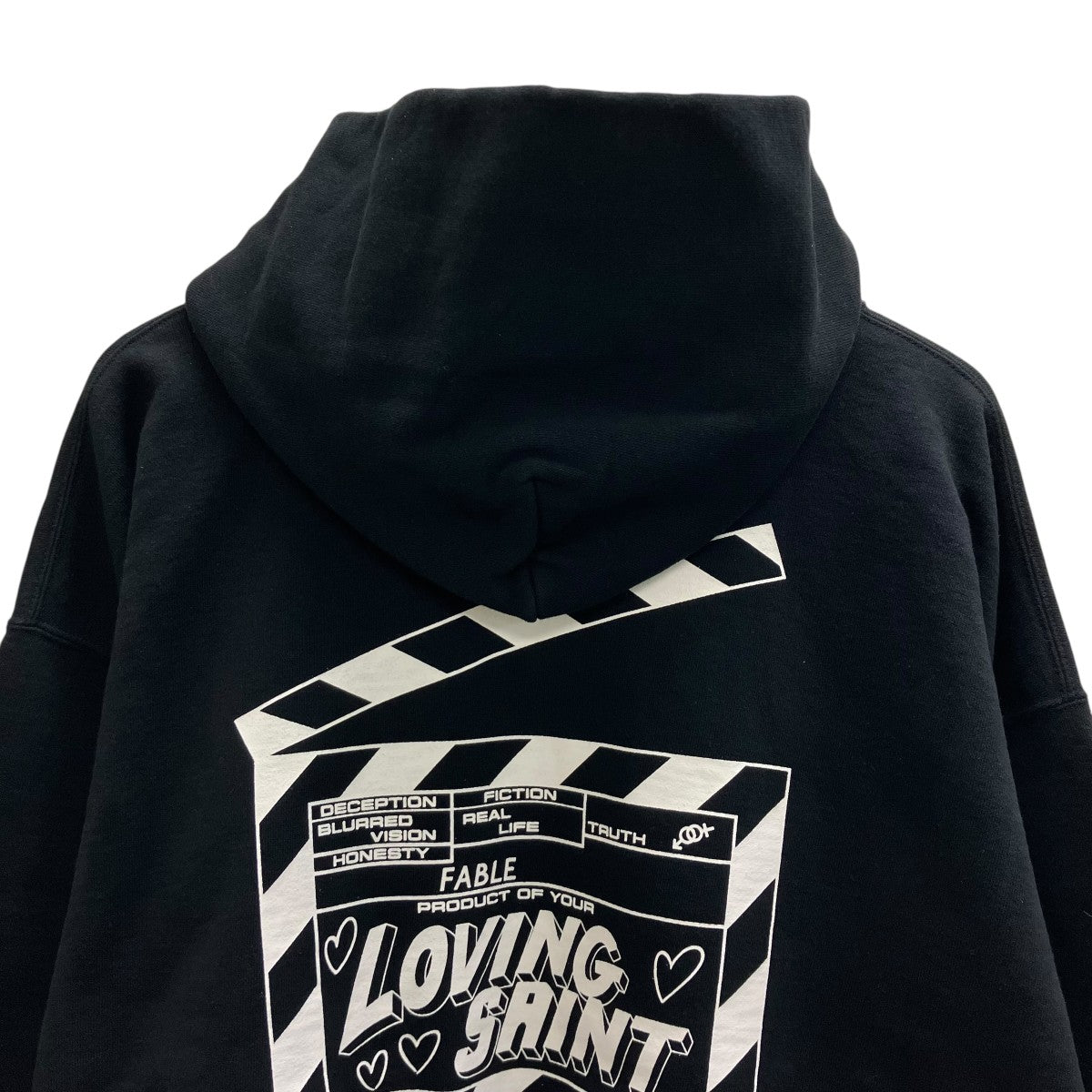 SAINT MICHAEL 26SS HOODIE I LOVE SAINT BLACK プルオーバーパーカー 古着・中古-4枚目のアイテム画像