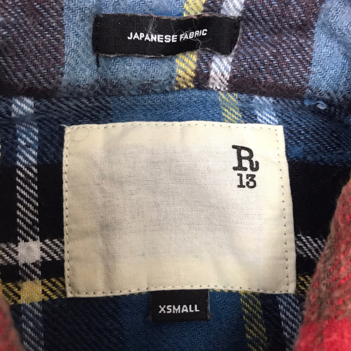 R13 再構築フランネルシャツ 古着・中古-6枚目のアイテム画像