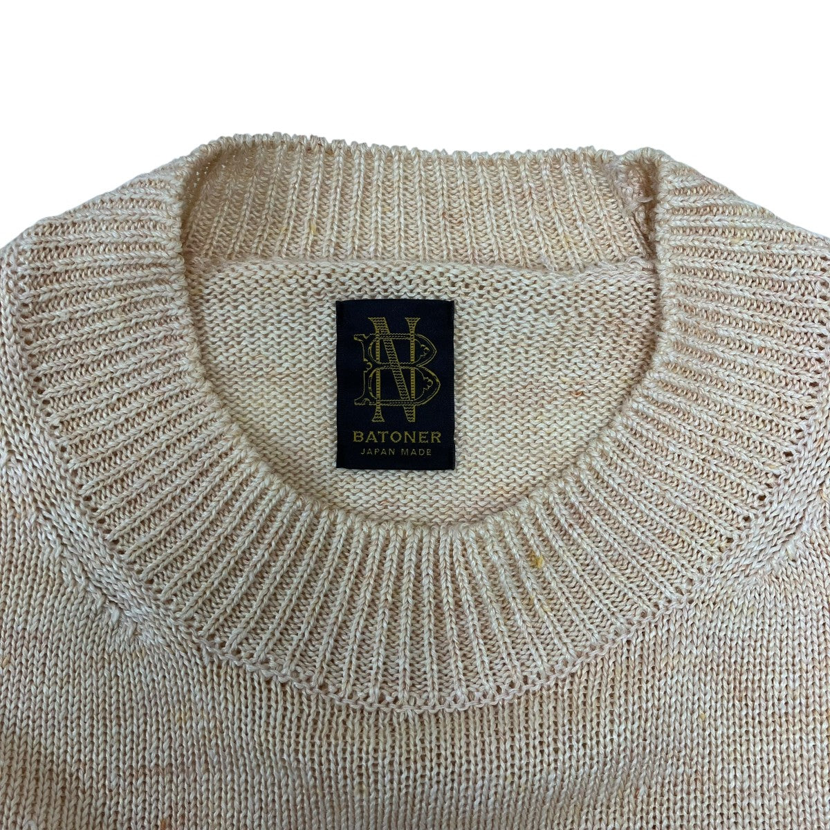 BATONER WASHED HIGH COUNT LINEN CREW NECK BN 薄手ニット 古着・中古-5枚目のアイテム画像