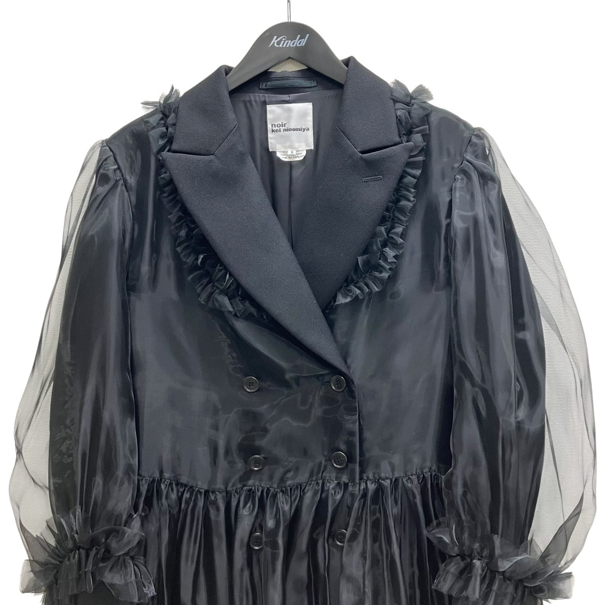 noir kei ninomiya 25AW シフォンレイヤードダブルコート 古着・中古-2枚目のアイテム画像
