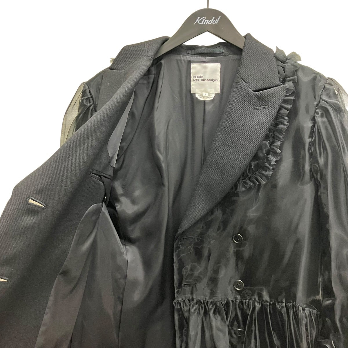 noir kei ninomiya 25AW シフォンレイヤードダブルコート 古着・中古-5枚目のアイテム画像