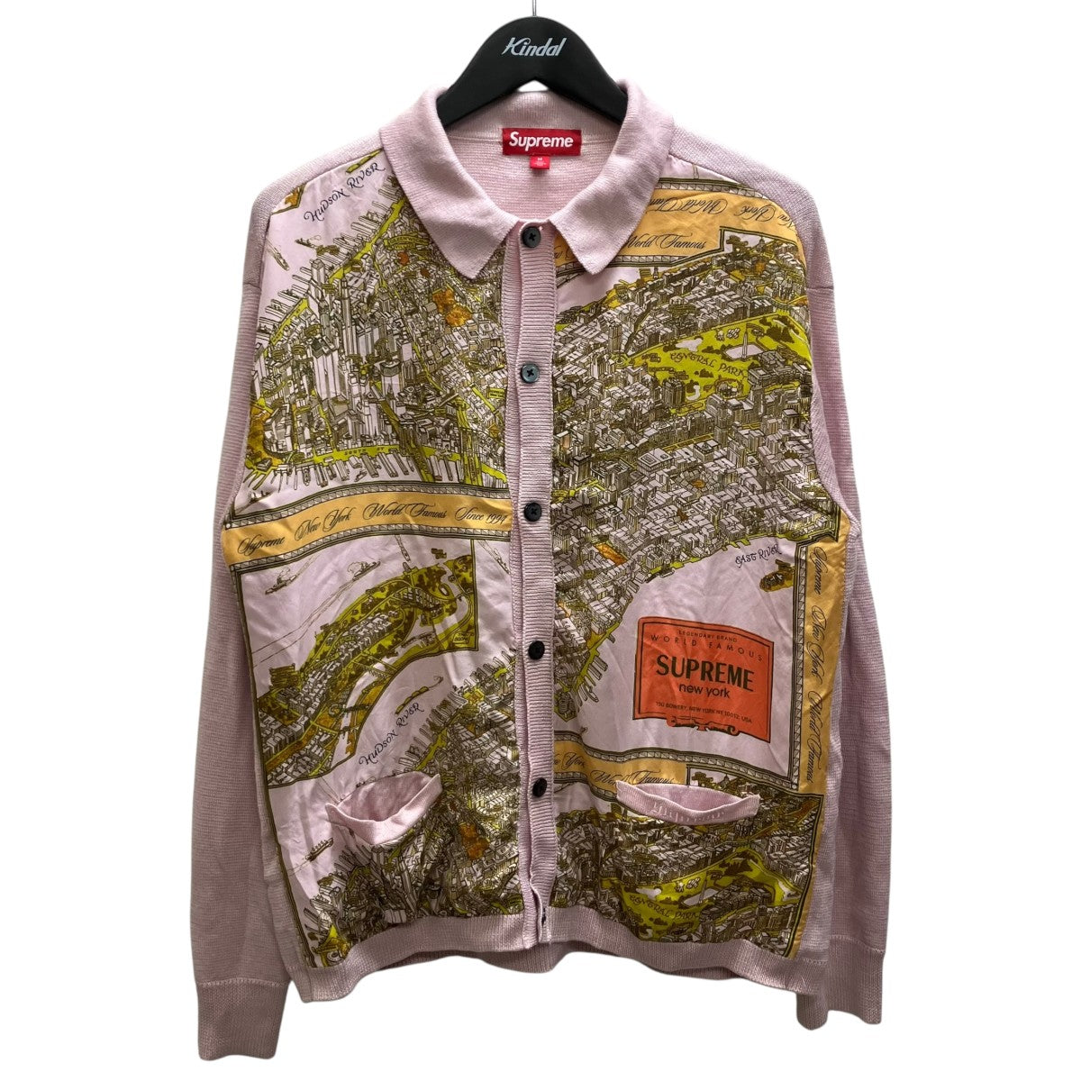 Supreme Silk Map Cardiganニットカーディガン 古着・中古-1枚目のアイテム画像