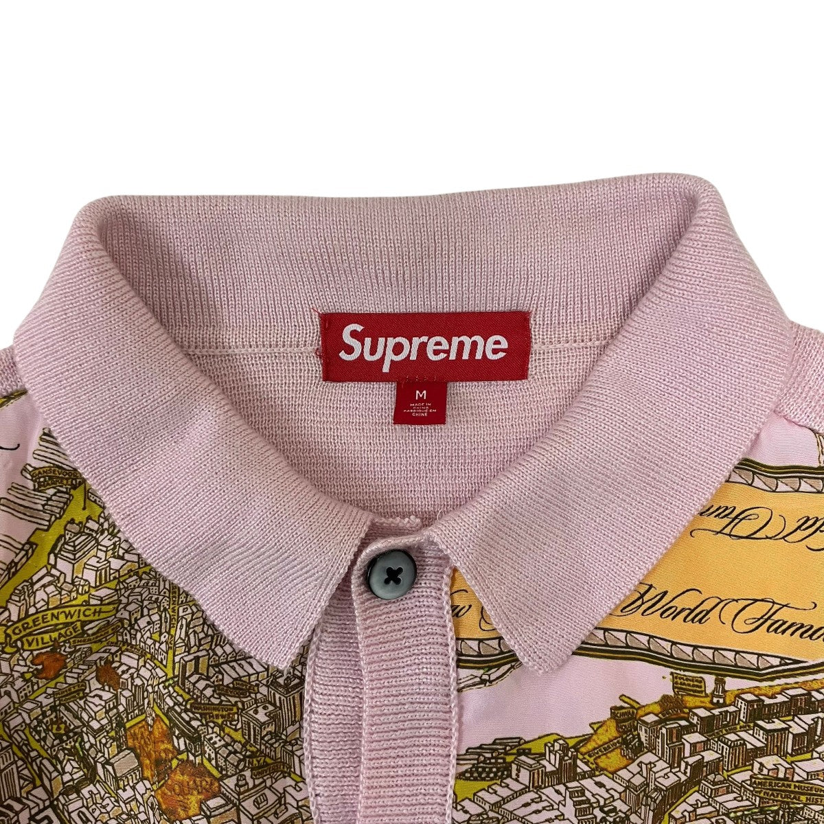 Supreme(シュプリーム) Silk Map Cardiganニットカーディガン ピンク 