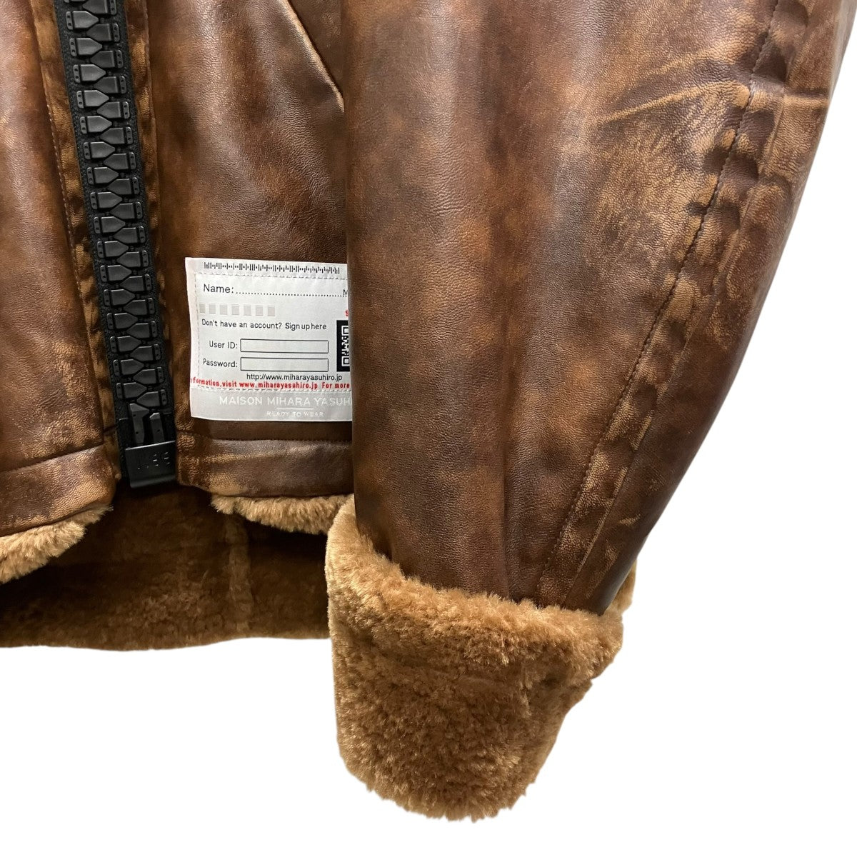 Maison MIHARA YASUHIRO 25AW VEGAN BOA LEATHER JACKET ムートンジャケット 古着・中古-5枚目のアイテム画像