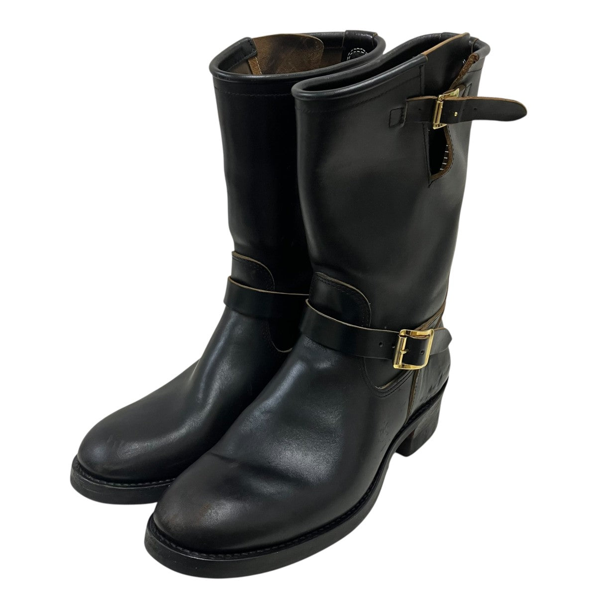 ATTRACTIONS Lot．444 Engineer Boots Horsebutt -Black- ホースレザーエンジニアブーツ 古着・中古-1枚目のアイテム画像