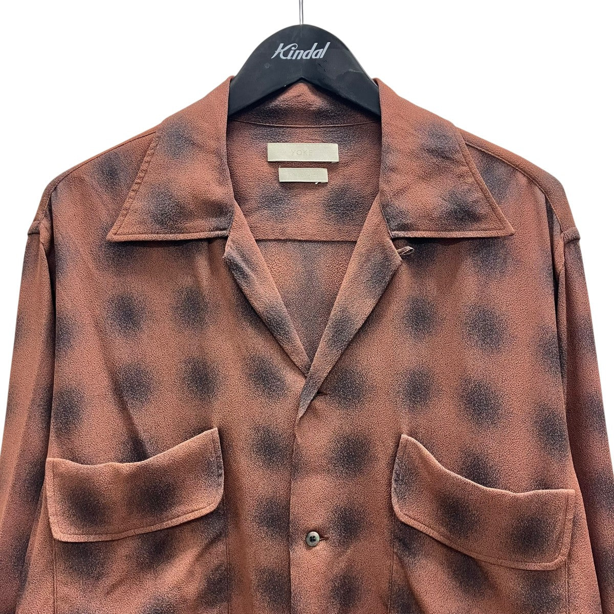 YOKE 25SS BLURRED OMBRE PLAID OPEN COLLAR SHIRT 長袖シャツ 古着・中古-3枚目のアイテム画像