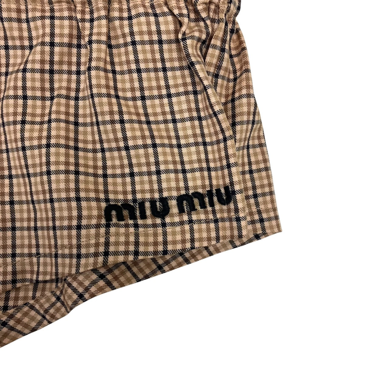 MIU MIU(ミュウミュウ) Low-Waist Plaid Elastic Shorts ショート