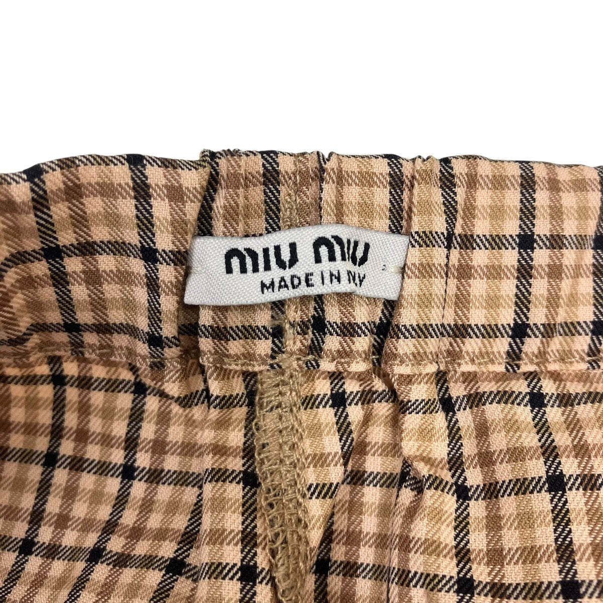 MIU MIU(ミュウミュウ) Low-Waist Plaid Elastic Shorts ショート