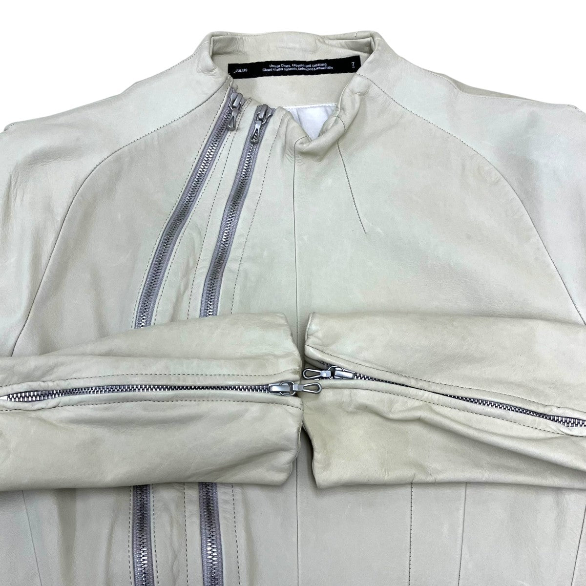 JULIUS Double Zip Leather Jacket レザージャケット 古着・中古-4枚目のアイテム画像