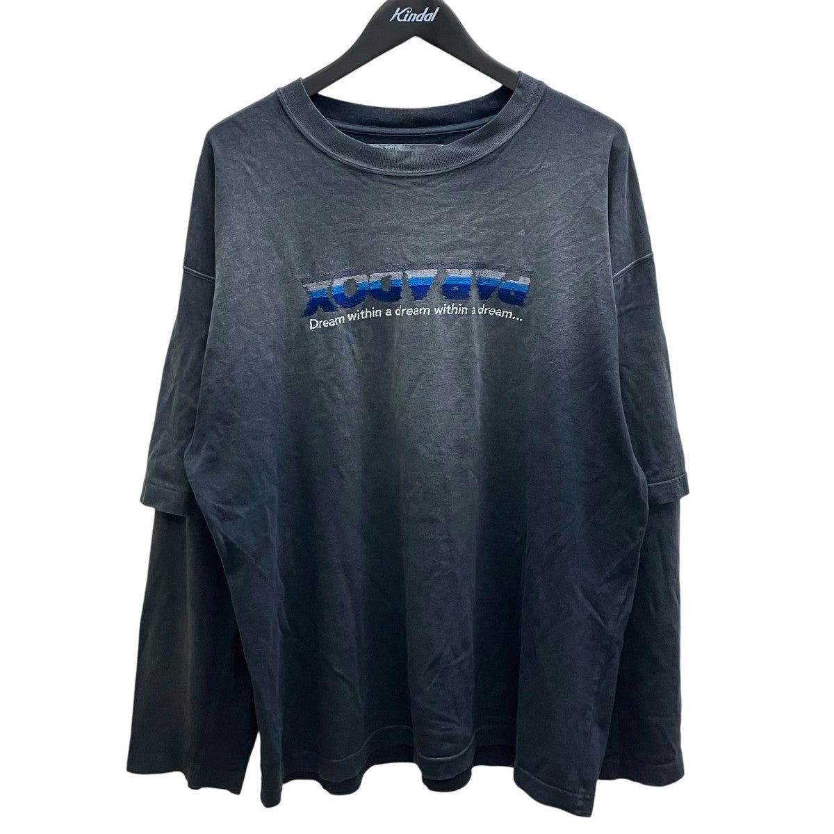 DAIRIKU PARADOX Embroidery Switching Tee フロント刺繍カットソー 古着・中古-1枚目のアイテム画像