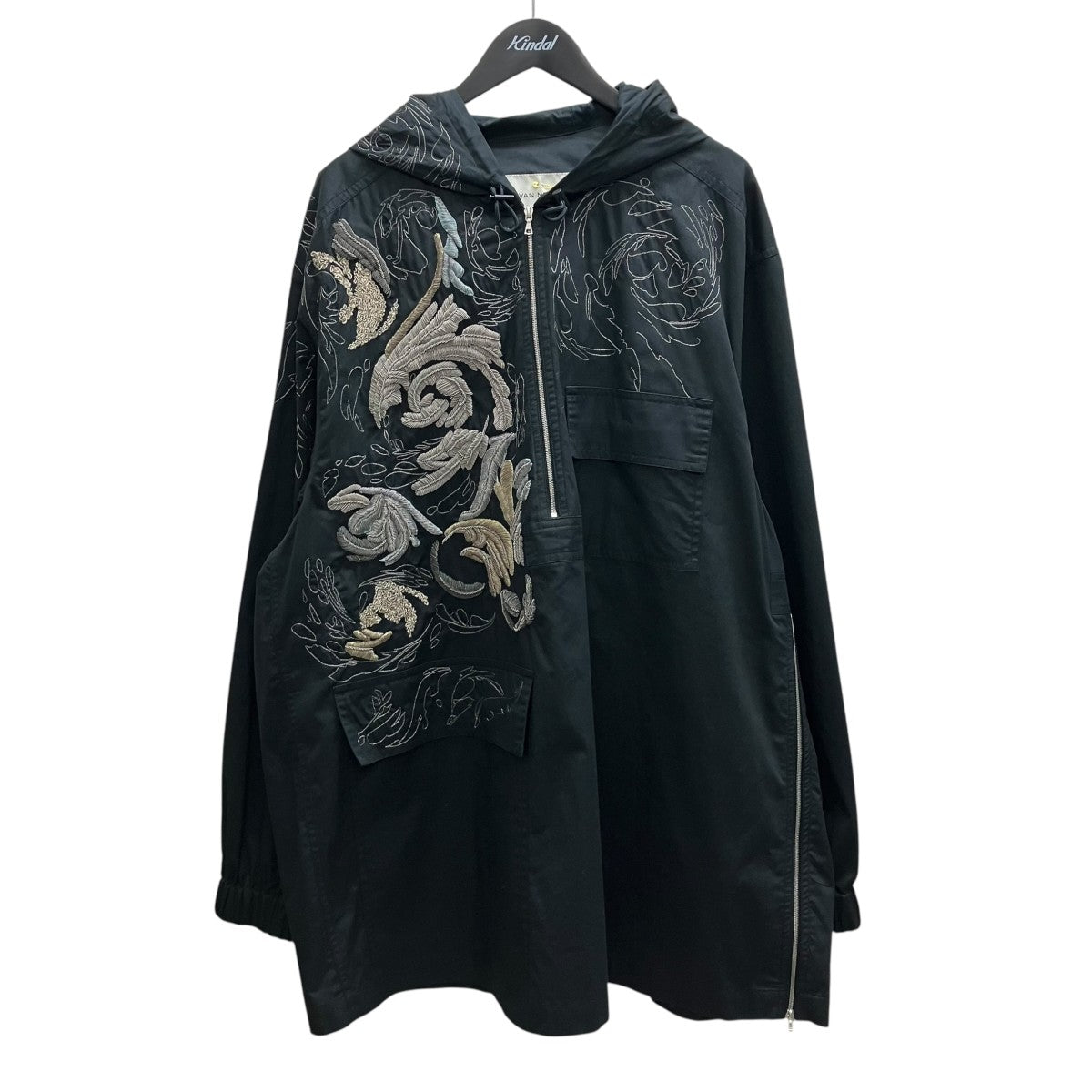 DRIES VAN NOTEN 25SS VOAZ SHORT EMB 1147 M．W．AJACKET 刺繍ハーフジップジャケット 古着・中古-1枚目のアイテム画像