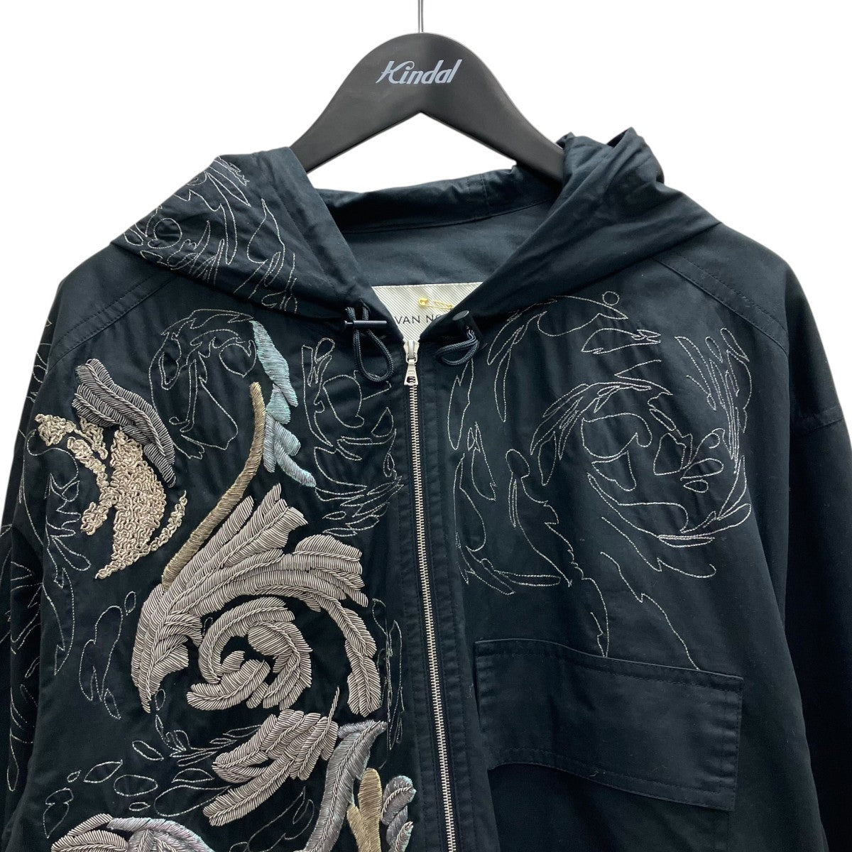 DRIES VAN NOTEN 25SS VOAZ SHORT EMB 1147 M．W．AJACKET 刺繍ハーフジップジャケット 古着・中古-3枚目のアイテム画像