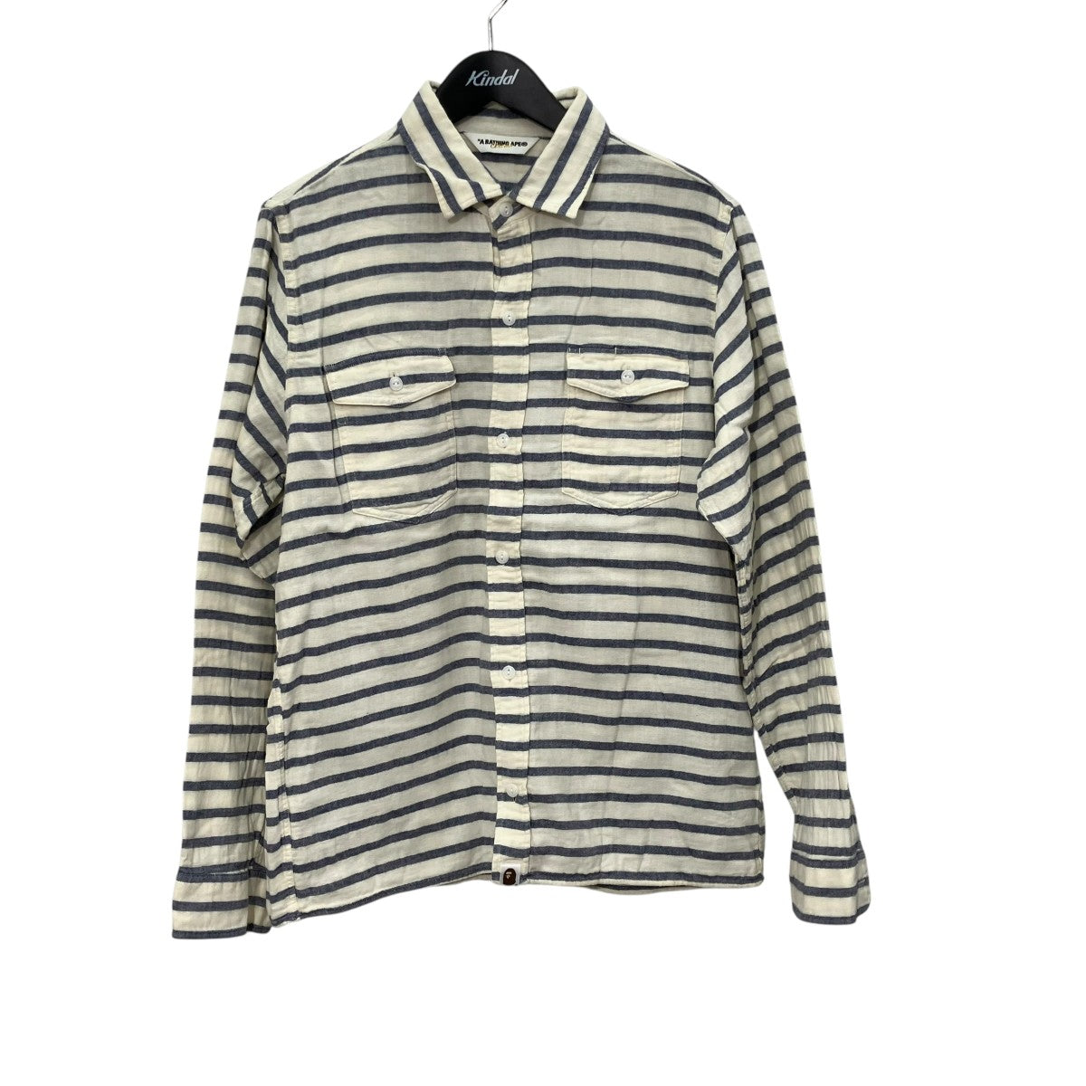 A BATHING APE ボーダー長袖シャツ 古着・中古-1枚目のアイテム画像