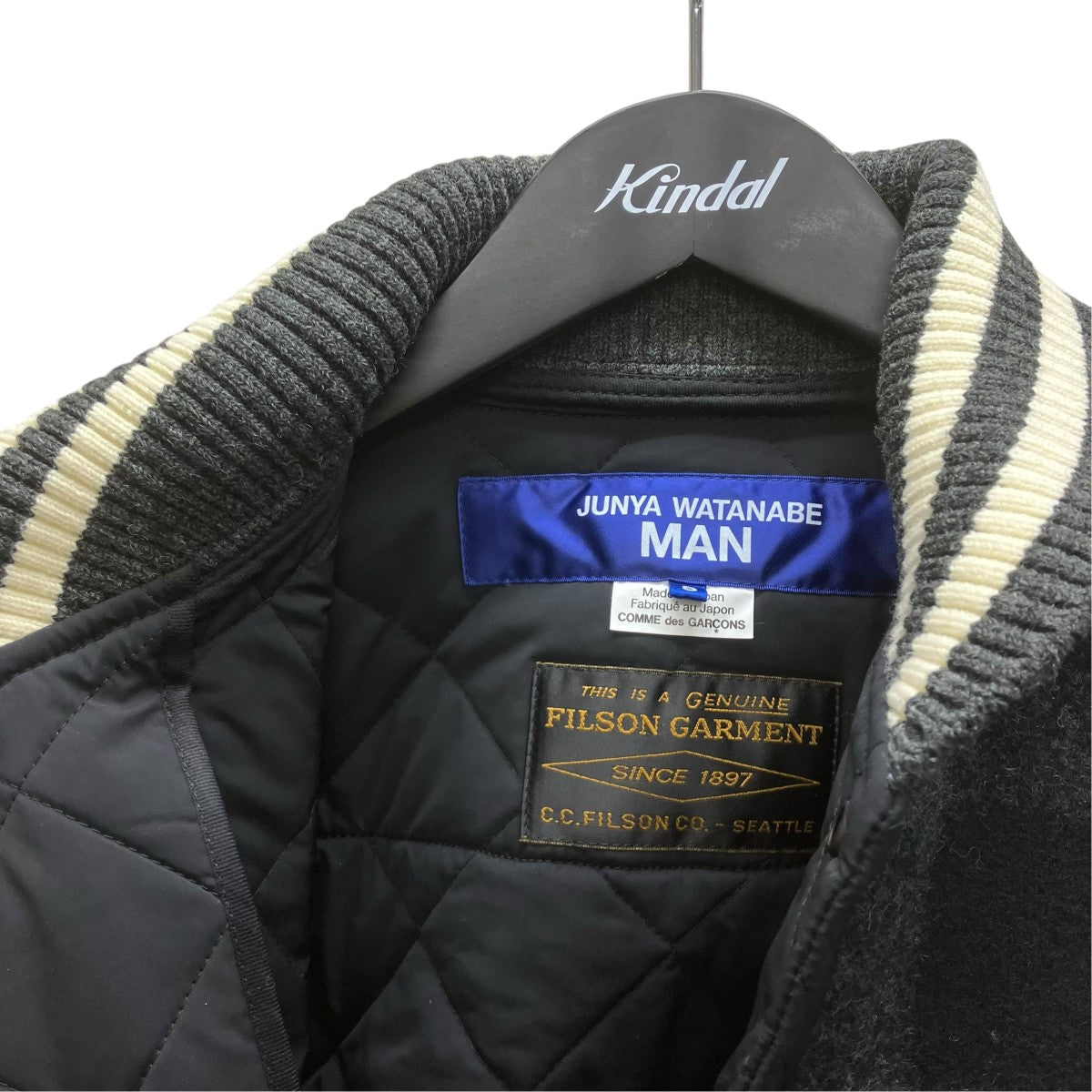 JUNYA WATANABE MAN×FILSON 25AW レザー切替マッキーノウールチェックジャケット 古着・中古-4枚目のアイテム画像
