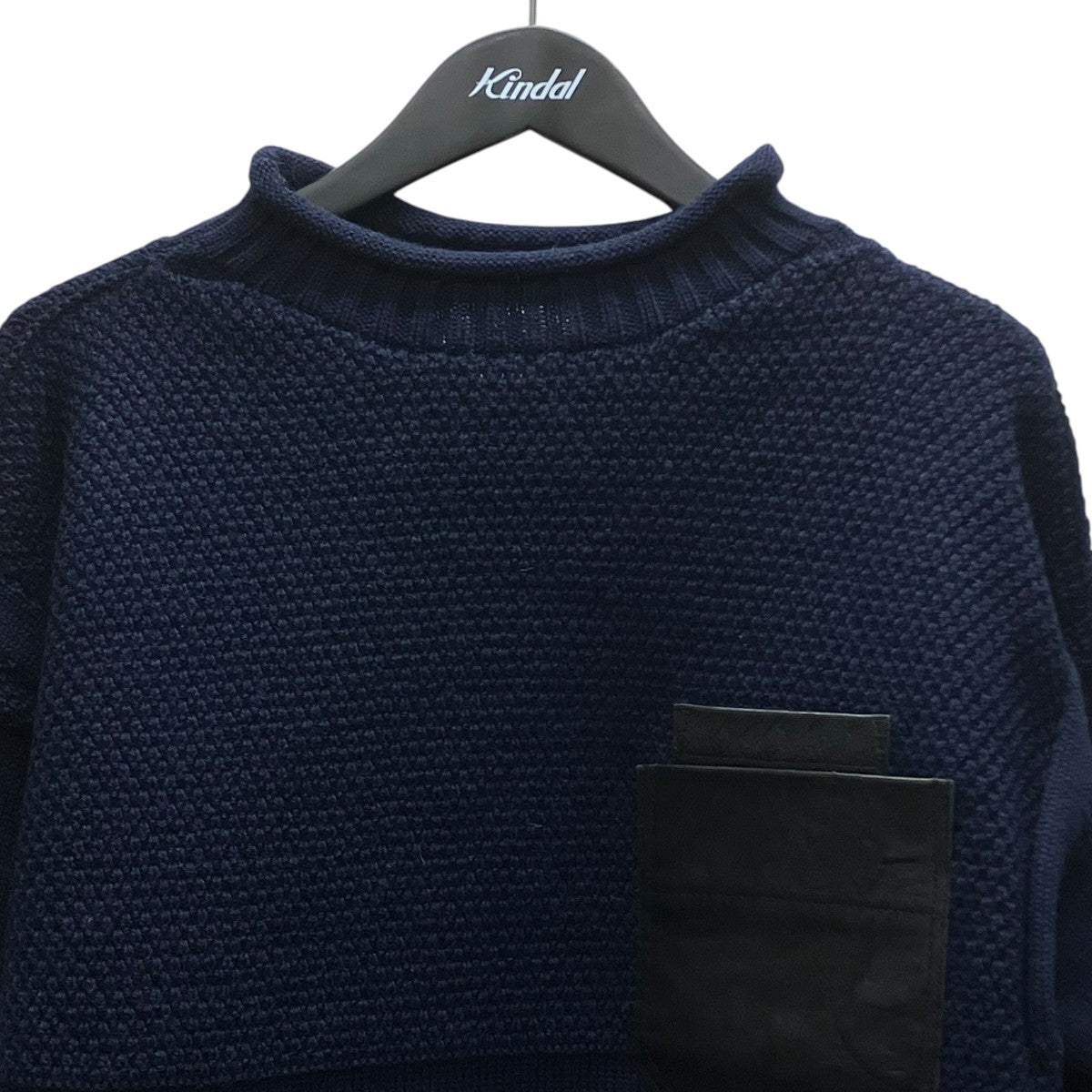 eYe JUNYA WATANABE MAN×RICHMOND KNITWEAR レザー切替ニット 古着・中古-2枚目のアイテム画像