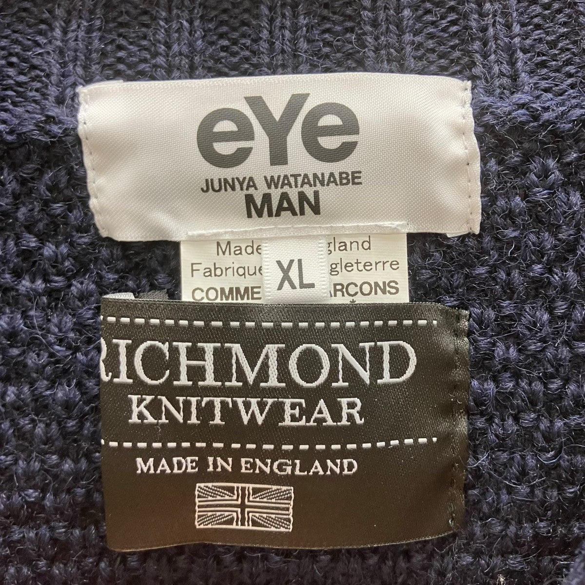 eYe JUNYA WATANABE MAN×RICHMOND KNITWEAR レザー切替ニット 古着・中古-5枚目のアイテム画像