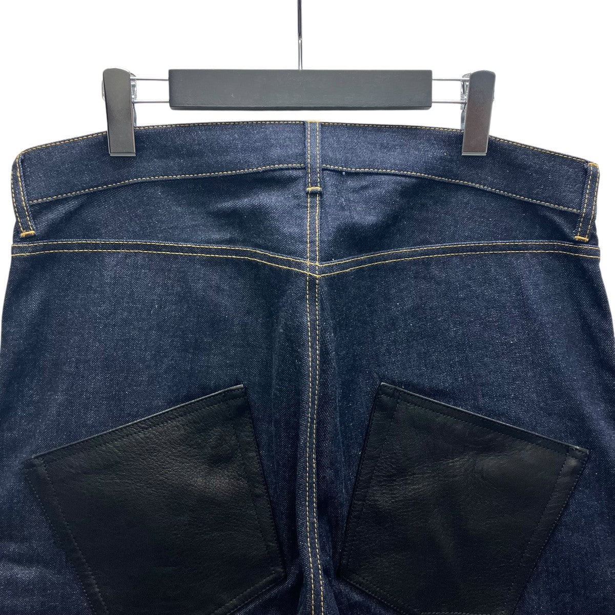 JUNYA WATANABE MAN 25AW フランネル切替レザーパッチデニムパンツ 古着・中古-4枚目のアイテム画像