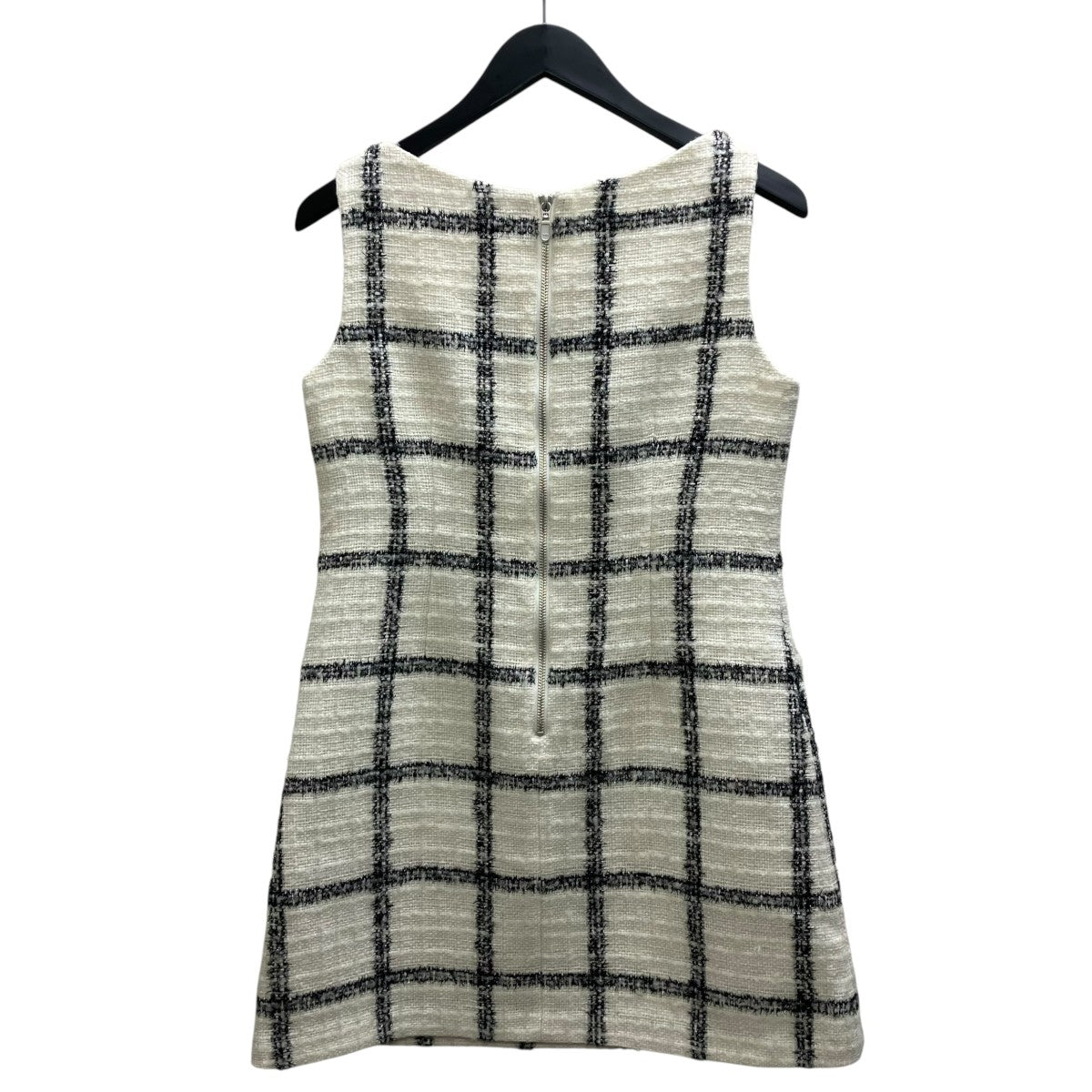sheller Soft Blouse Check tweed ツイードノースリーブワンピース 古着・中古-3枚目のアイテム画像