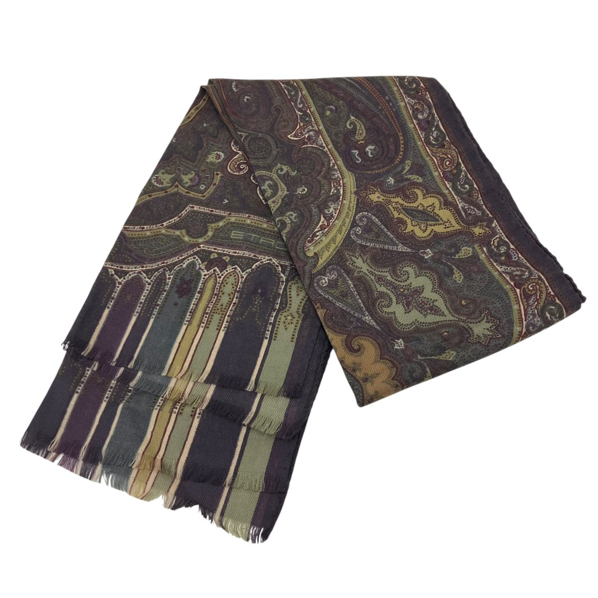 ETRO シルク混総柄ストール 古着・中古-2枚目のアイテム画像