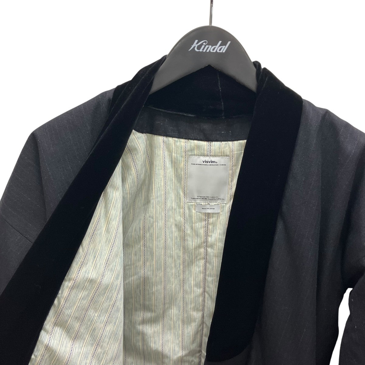VISVIM DOTERA COAT WOOL STRIPE ウールジャケット 古着・中古-4枚目のアイテム画像