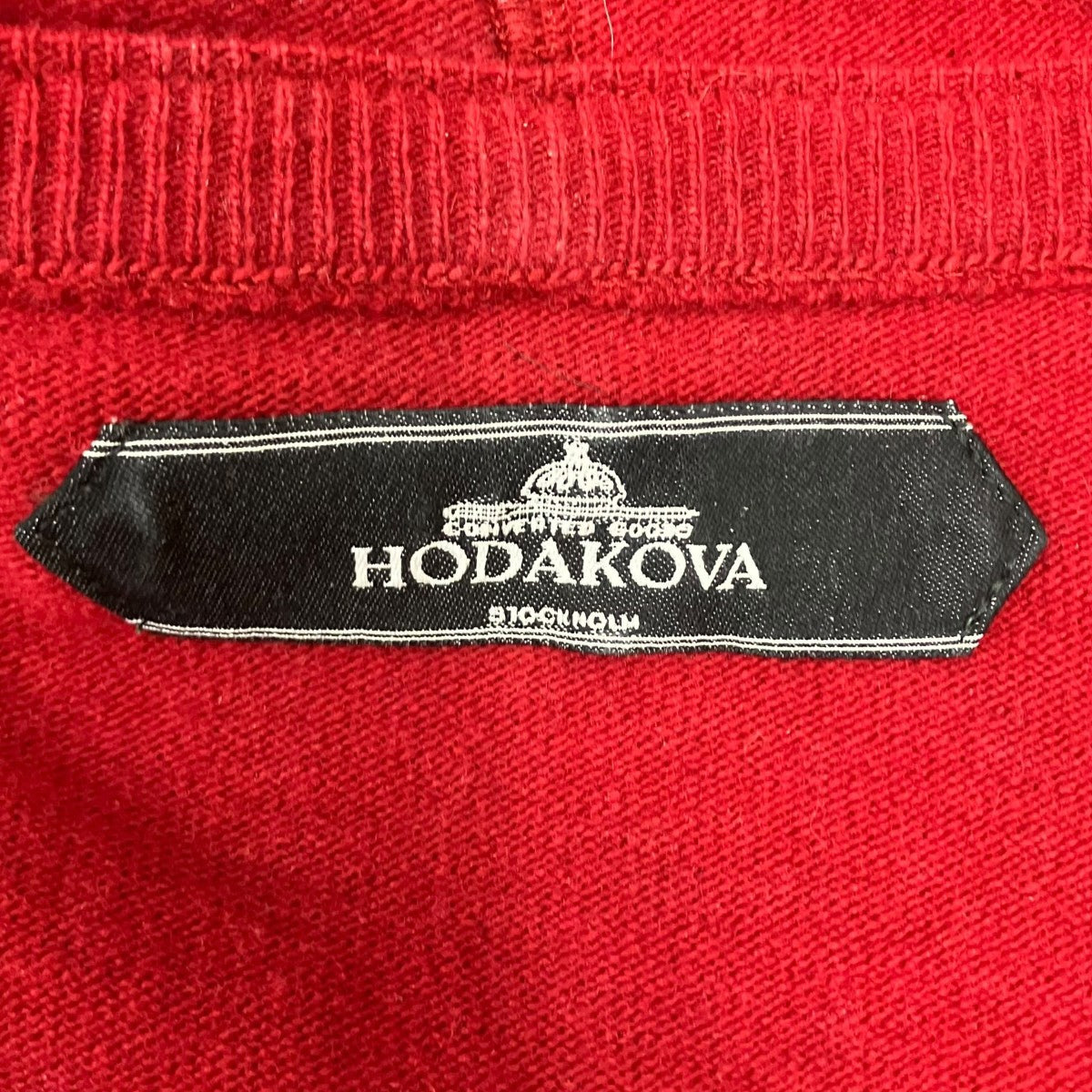 Red zip hoodieアーガイルジップニットフーディ