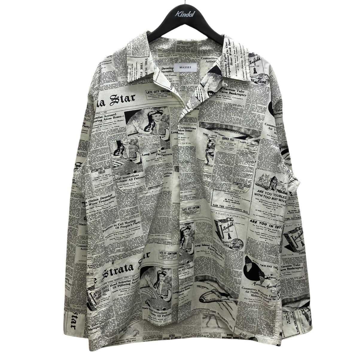 NEWS PAPER SHIRTペーパープリントシャツ