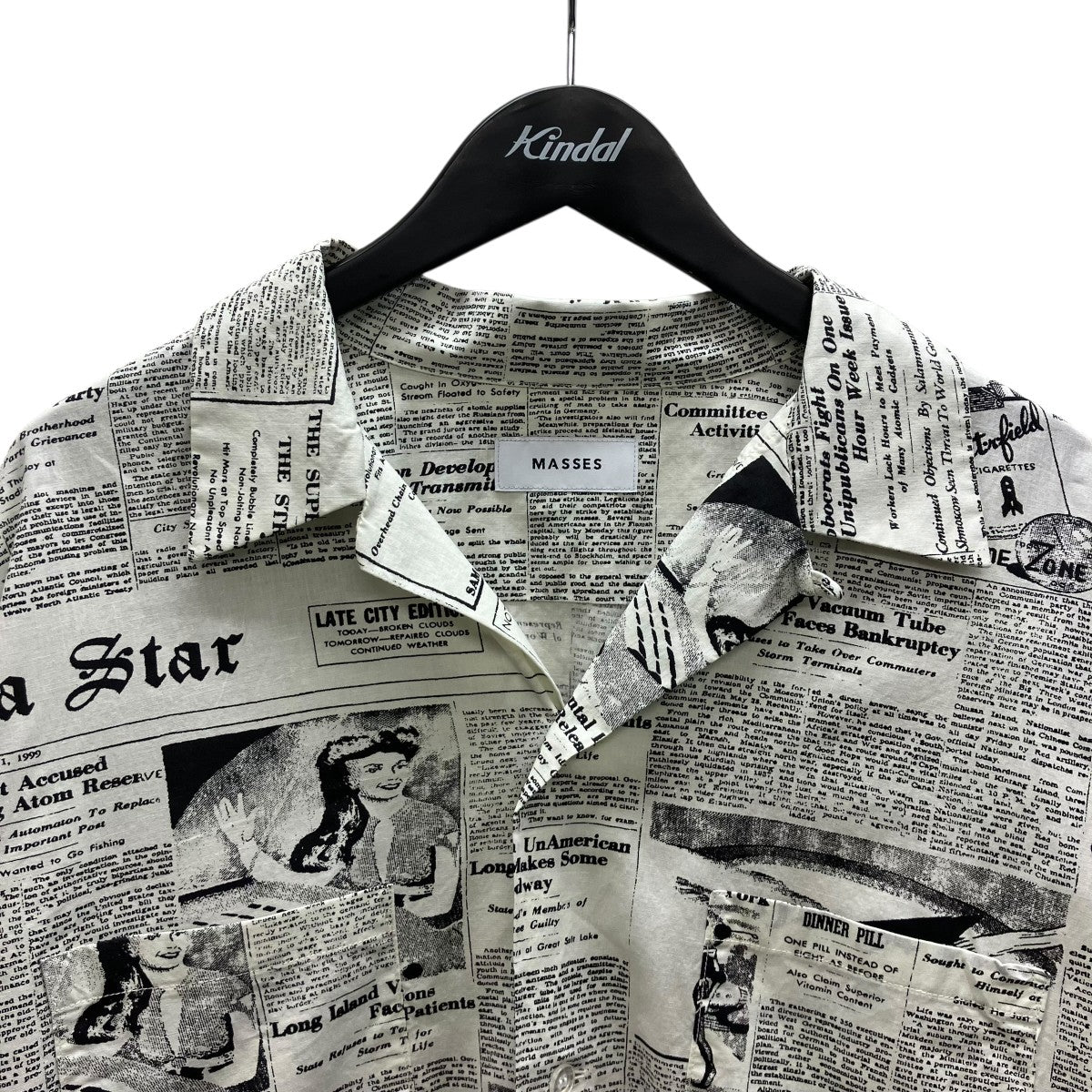NEWS PAPER SHIRTペーパープリントシャツ