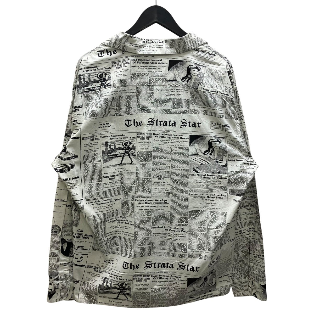 NEWS PAPER SHIRTペーパープリントシャツ
