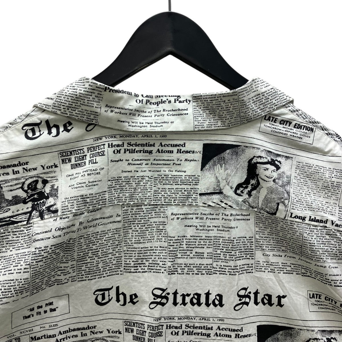 NEWS PAPER SHIRTペーパープリントシャツ