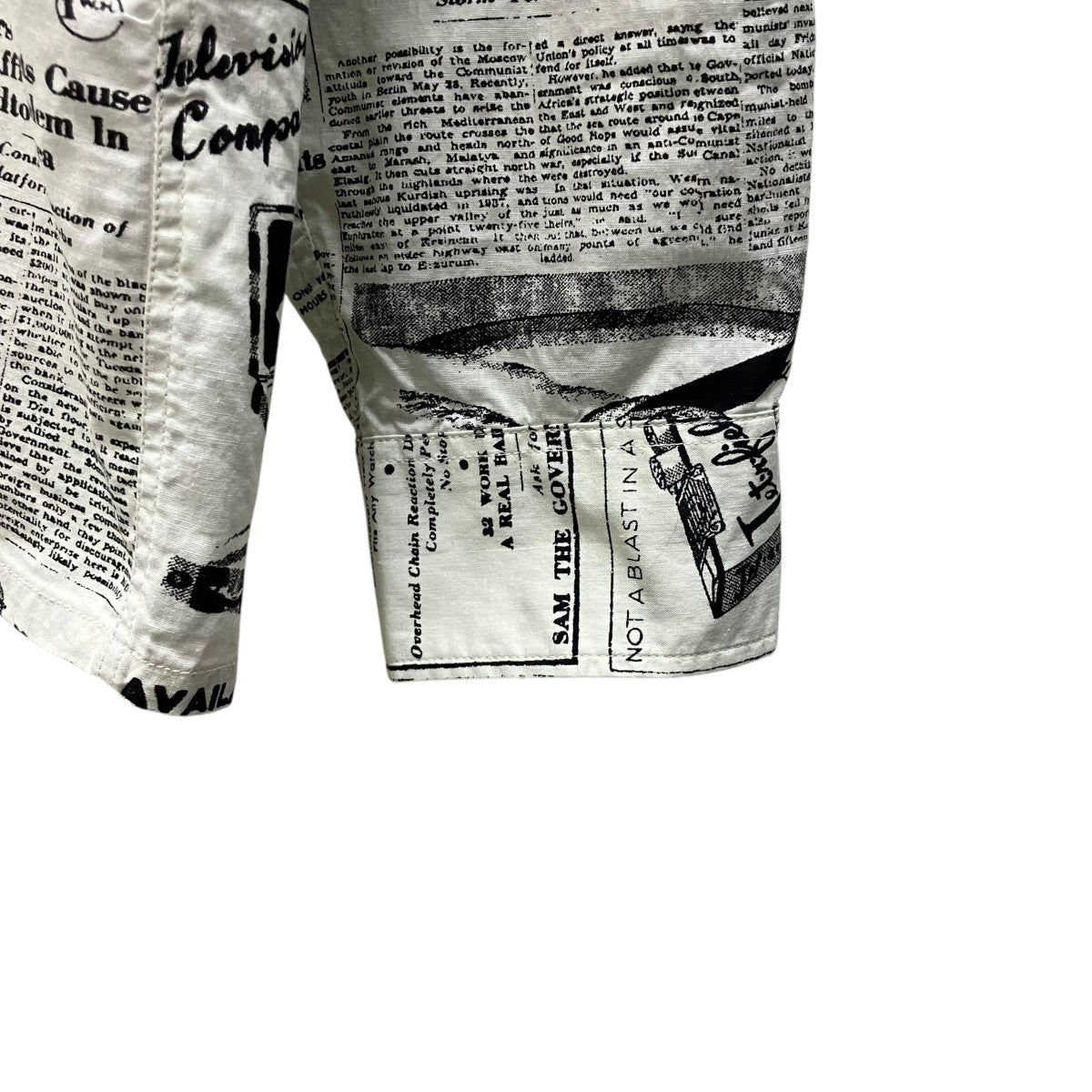 NEWS PAPER SHIRTペーパープリントシャツ