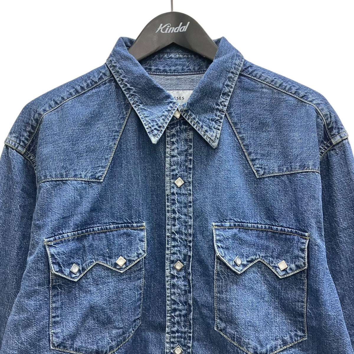 MASSES DENIM SHIRT H．WASHウエスタンデニムシャツ 古着・中古-3枚目のアイテム画像