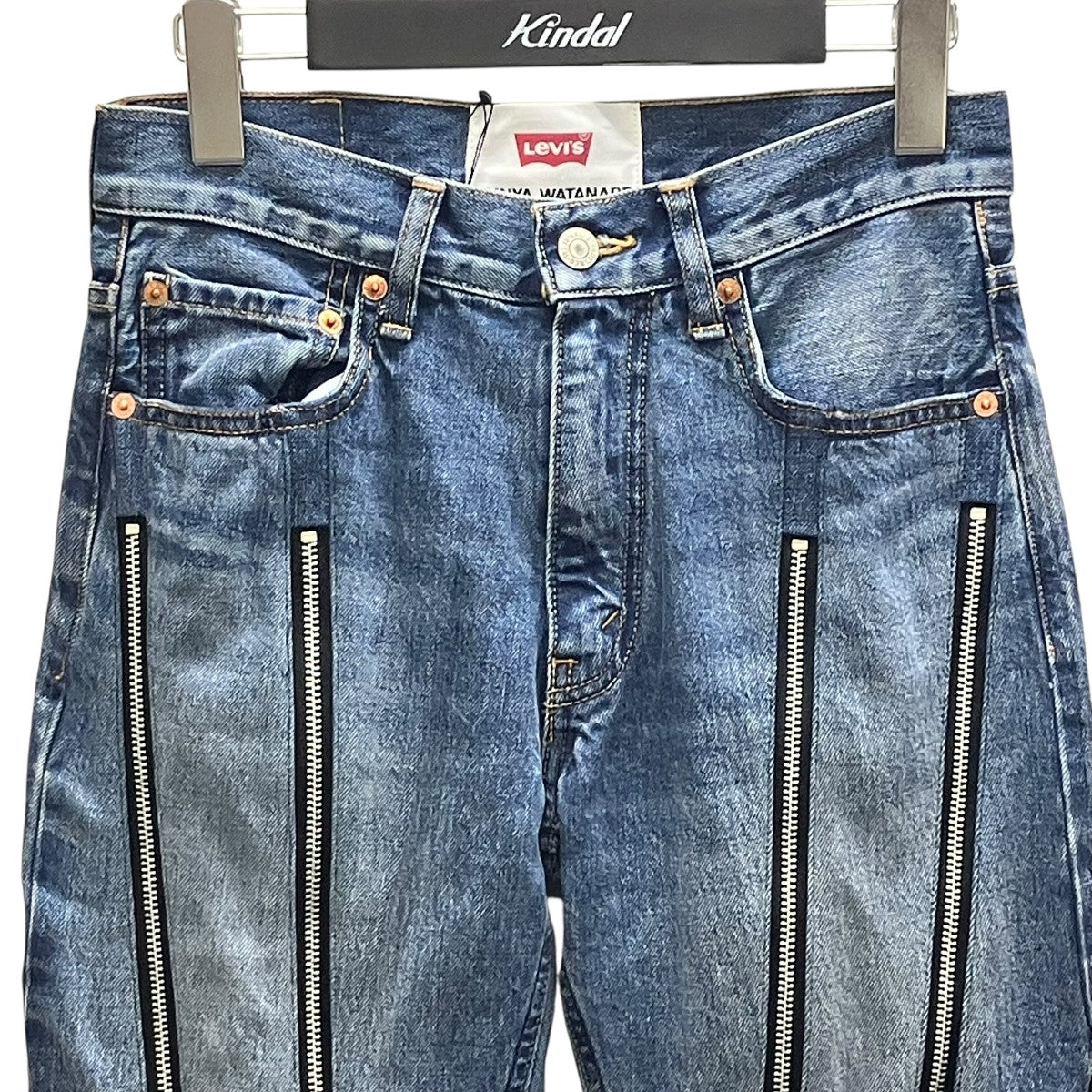 ジップデザインフレアデニムパンツ