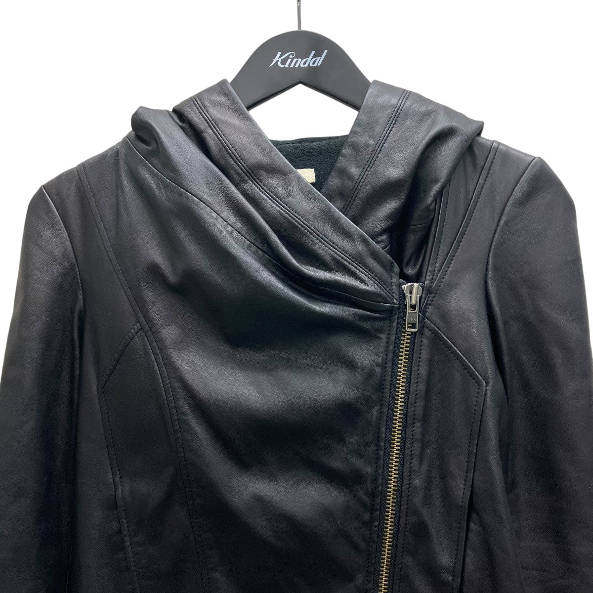 HELMUT LANG フーデッドレザージャケット 古着・中古-2枚目のアイテム画像