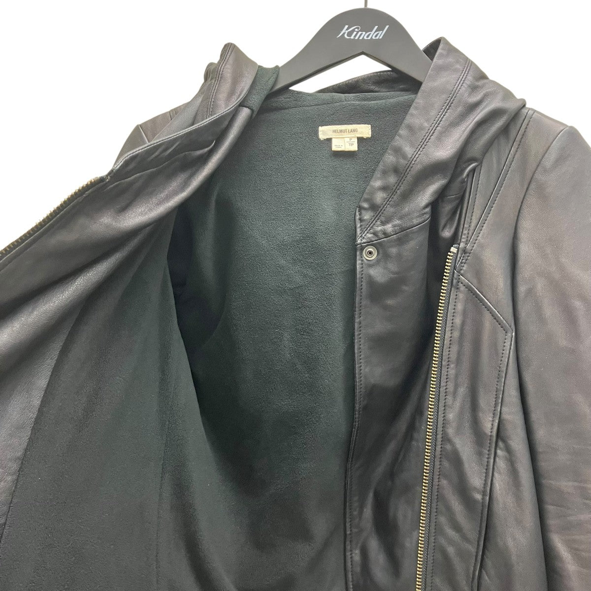 HELMUT LANG フーデッドレザージャケット 古着・中古-5枚目のアイテム画像