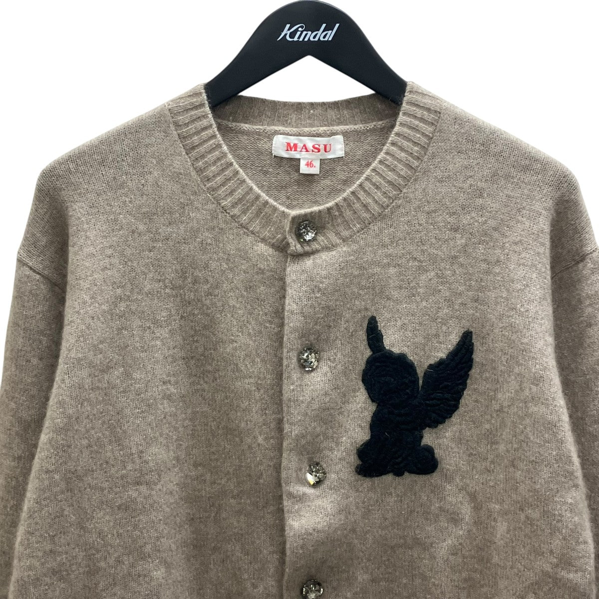 MASU ANGEL EMBROIDERED CARDIGAN ニットカーディガン 古着・中古-2枚目のアイテム画像
