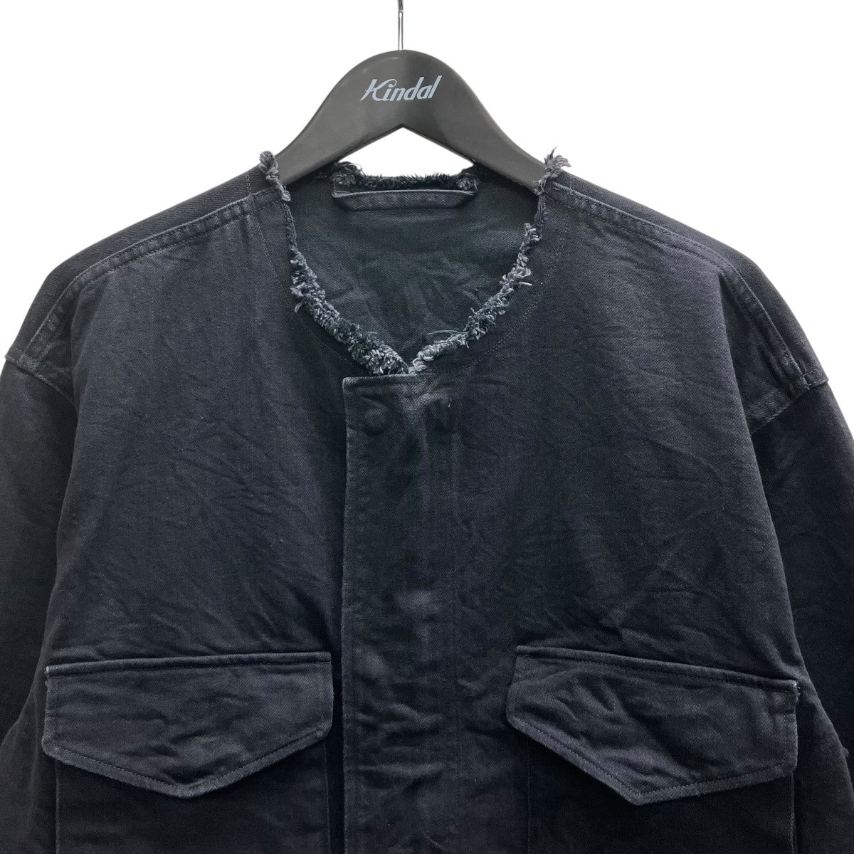 blurhms 12．9oz Denim 51 Short Jacket ノーカラーデニムジャケット 古着・中古-3枚目のアイテム画像