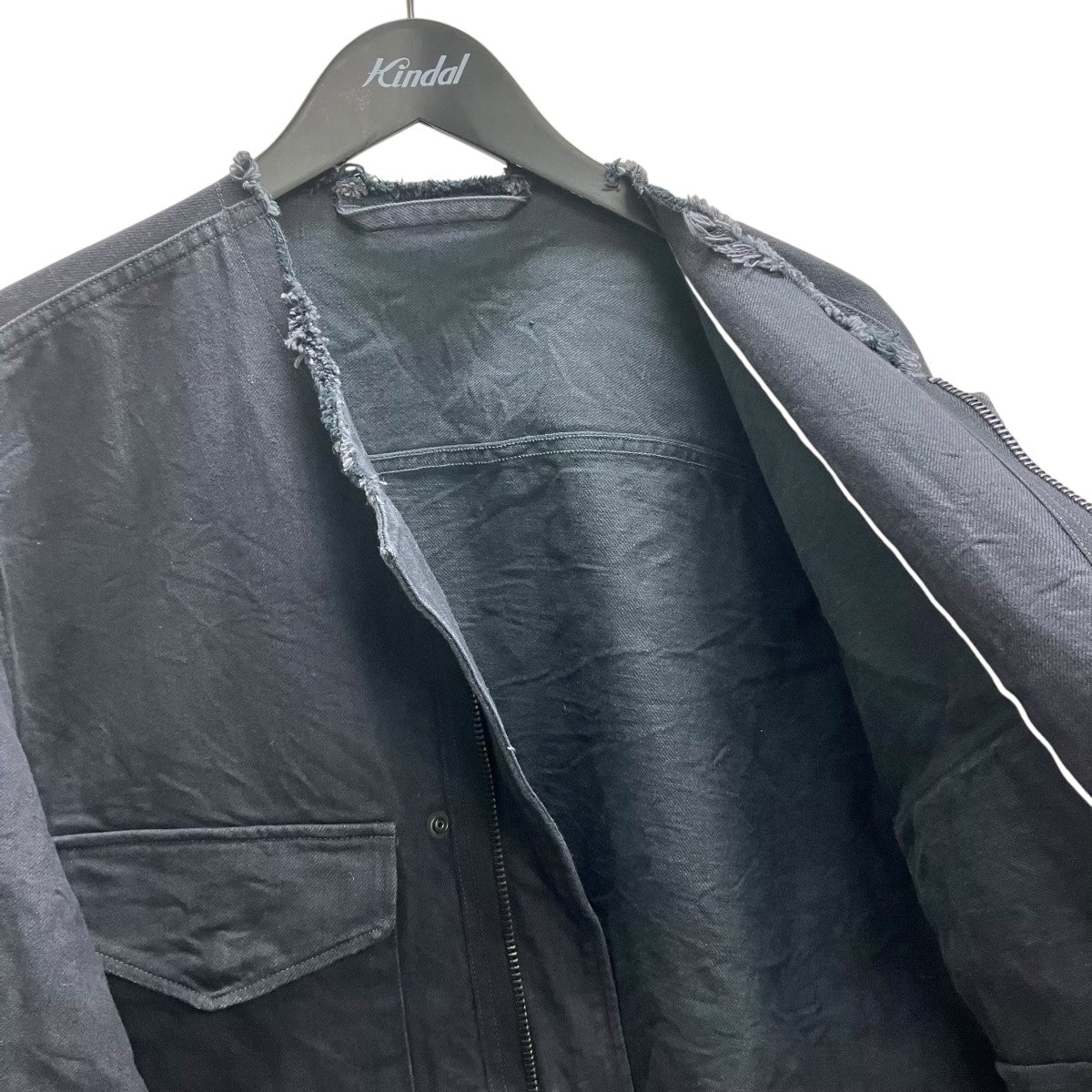 blurhms 12．9oz Denim 51 Short Jacket ノーカラーデニムジャケット 古着・中古-5枚目のアイテム画像