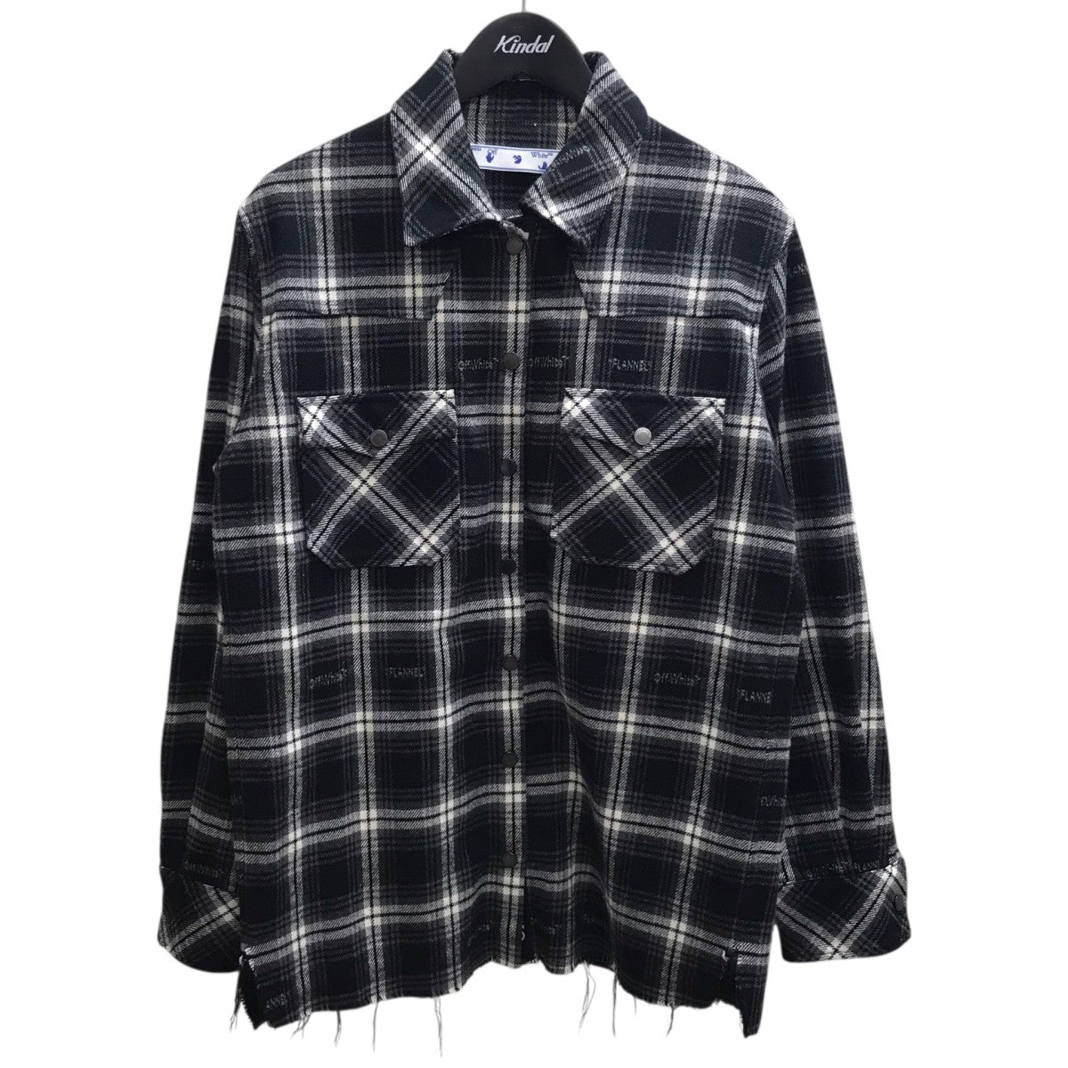 OFFWHITE LOGO EMBROIDERED CHECKED COTTON-FLANNEL SHIRT フランネルチェックシャツ 古着・中古-1枚目のアイテム画像