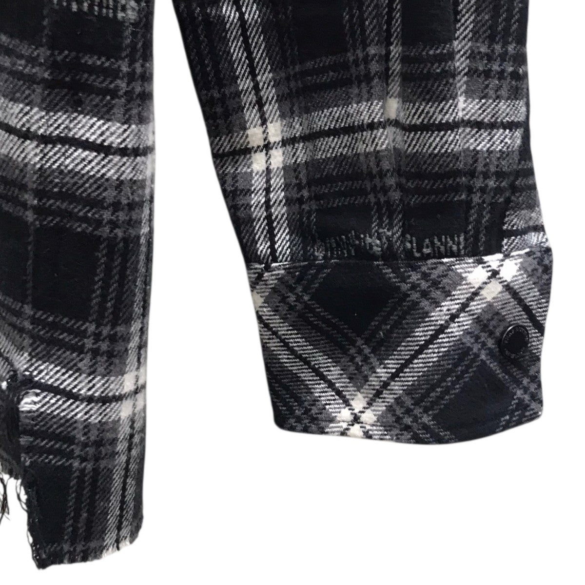 OFFWHITE LOGO EMBROIDERED CHECKED COTTON-FLANNEL SHIRT フランネルチェックシャツ 古着・中古-3枚目のアイテム画像