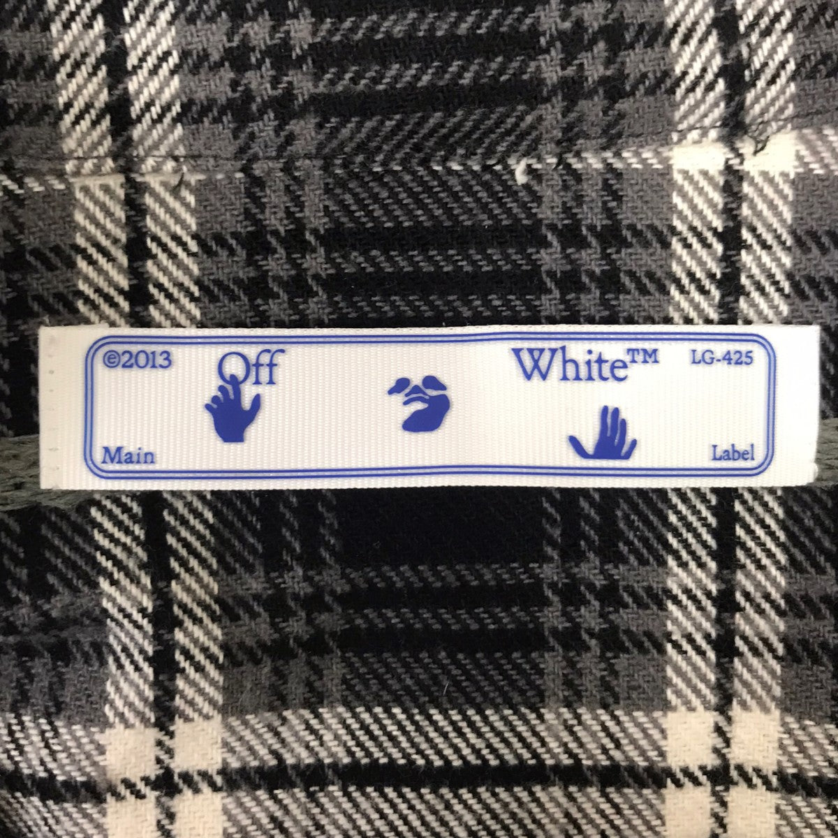 OFFWHITE LOGO EMBROIDERED CHECKED COTTON-FLANNEL SHIRT フランネルチェックシャツ 古着・中古-4枚目のアイテム画像