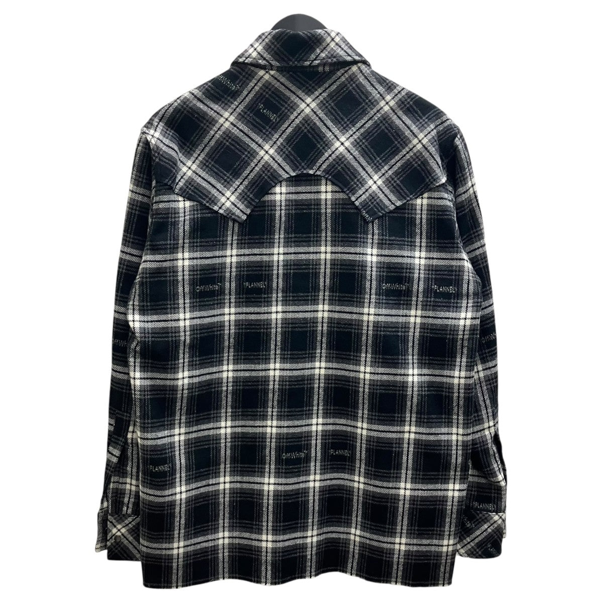 OFFWHITE LOGO EMBROIDERED CHECKED COTTON-FLANNEL SHIRT フランネルチェックシャツ 古着・中古-6枚目のアイテム画像