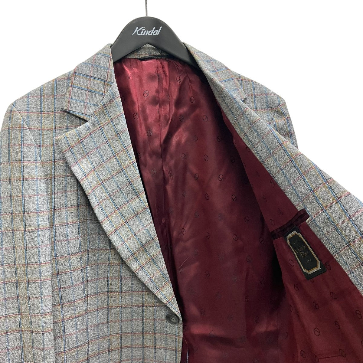 Christian Dior チェックテーラードジャケット 古着・中古-6枚目のアイテム画像