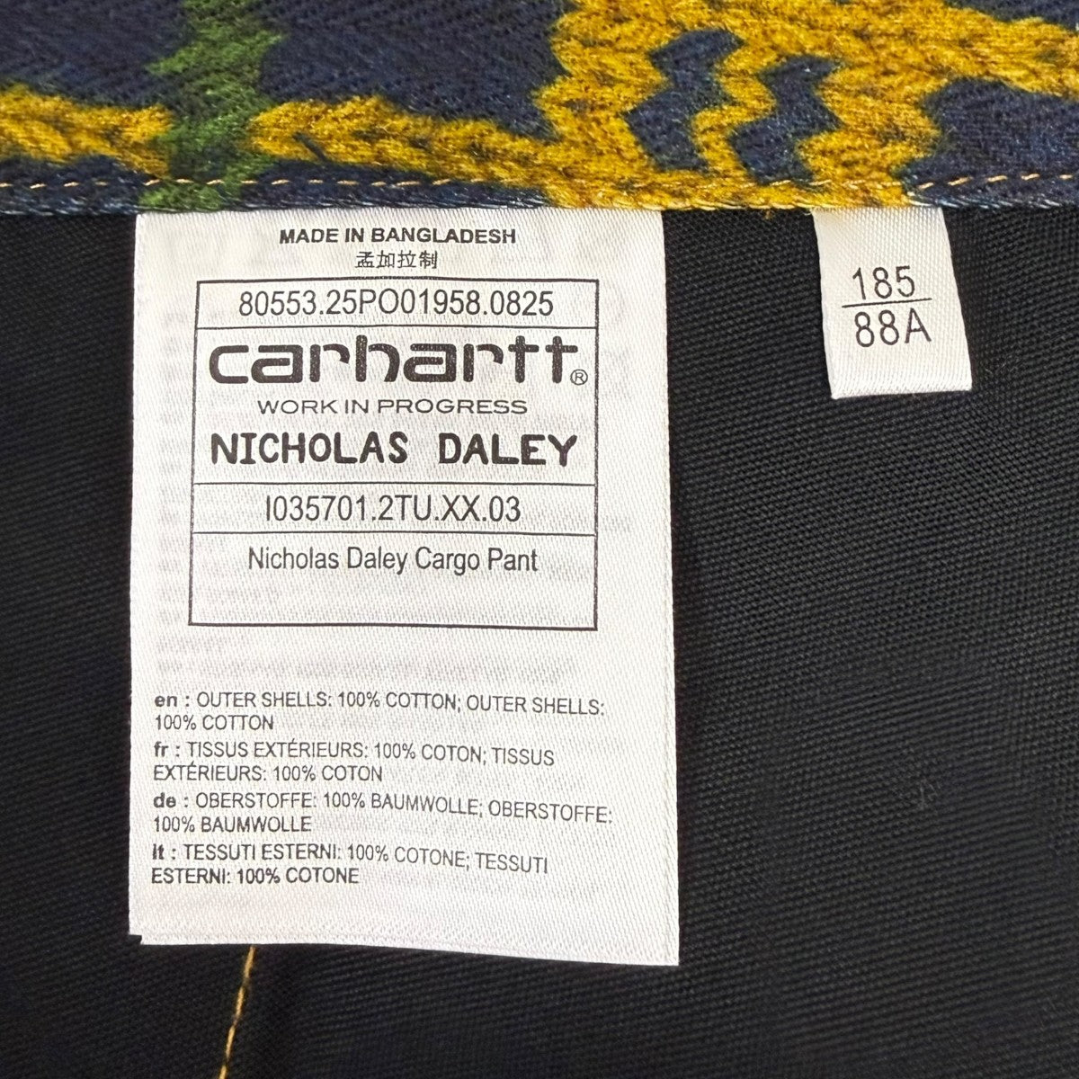 CarHartt×nicholas daley CARGO PANTカーゴデニムパンツ 古着・中古-6枚目のアイテム画像