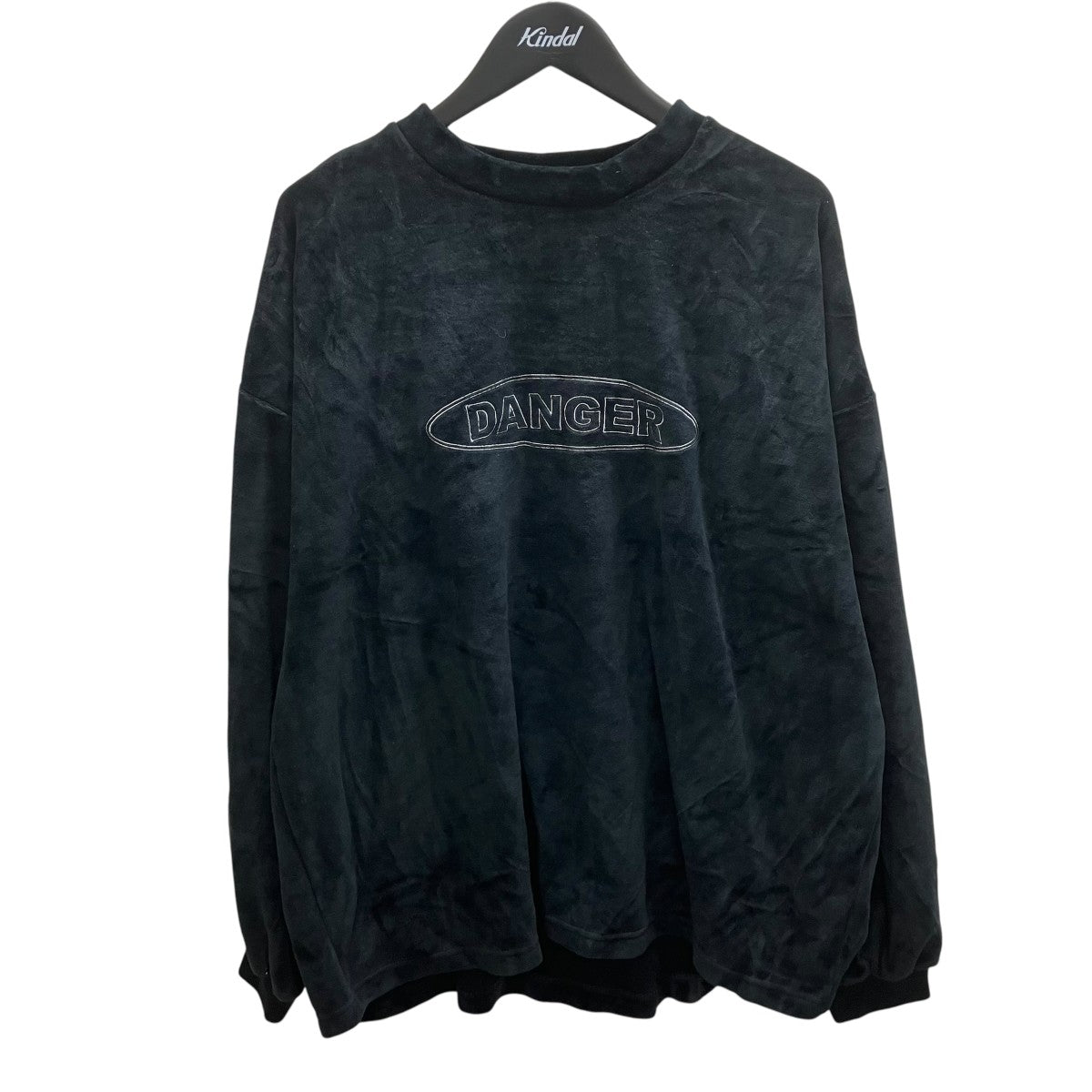 BlackEyePatch ベロア クルーネック スウェット ブラック TIGHTBOOTH PRODUCTION×BlackEyePatch ベロアスウェット ブラック