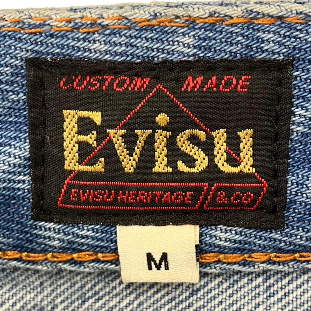 1*d様 エヴィス　デニムパンツ　32インチ　刺繡ロゴ　インディゴブルー　カモメ 中古・古着通販】EVISU (エヴィス) カモメ・虎刺繍デニムパンツ